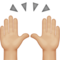 Raising Hands - Medium Light emoji on Apple